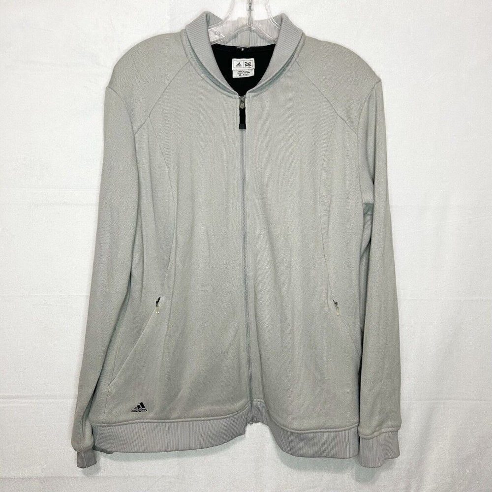 Adidas Women's Bomber Sweater / Jacket Gray Full Zip Sz. XL Tight-Knit